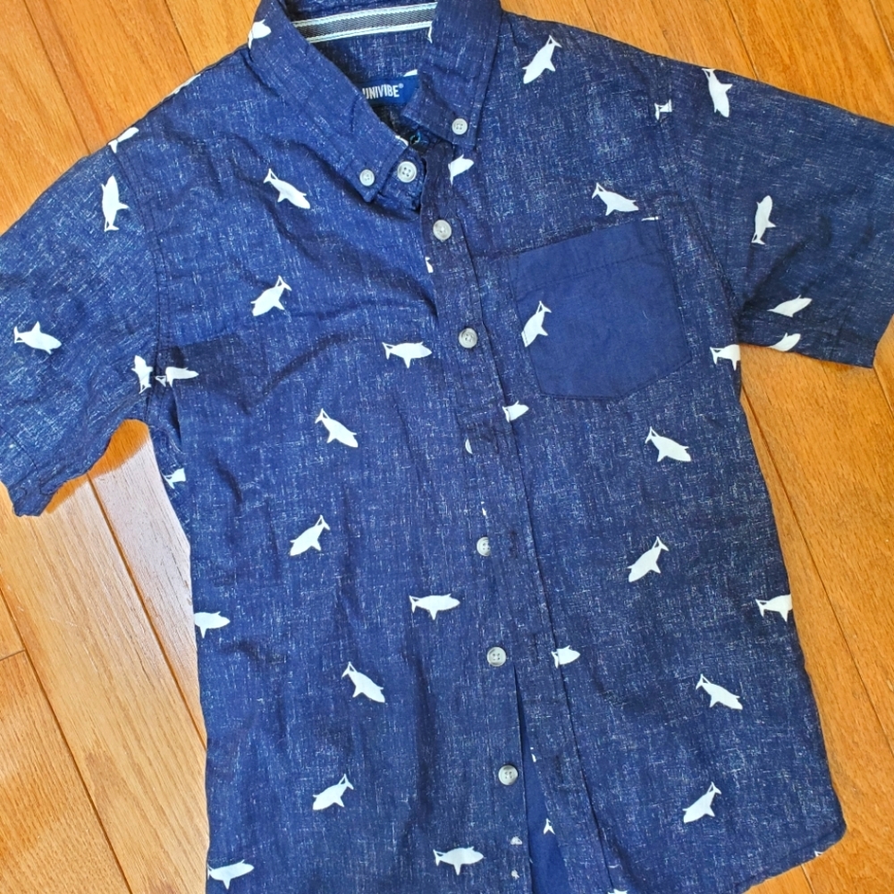 Kids short-sleeve button down - Fish!